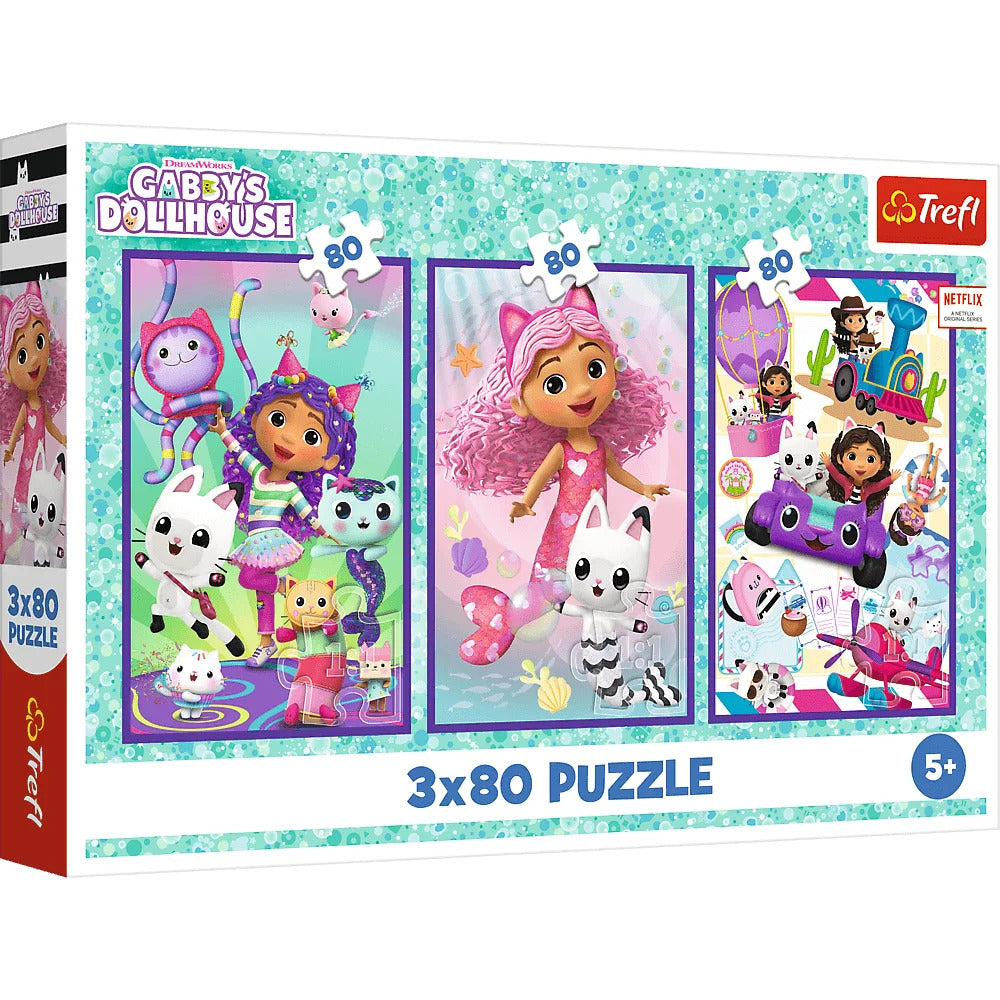 Puzzle 3x80 Kolorowe dni Gabby 34882