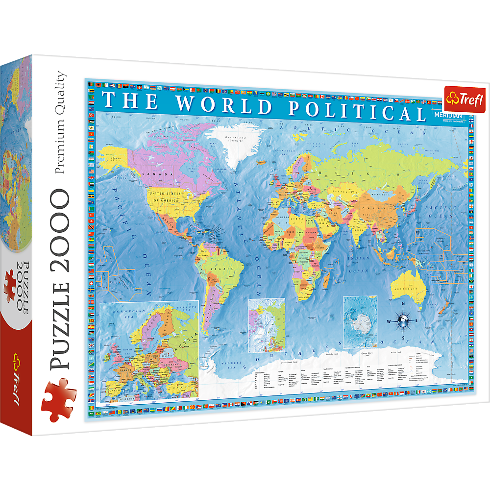 Puzzle 2000 Polityczna mapa Świata 27099