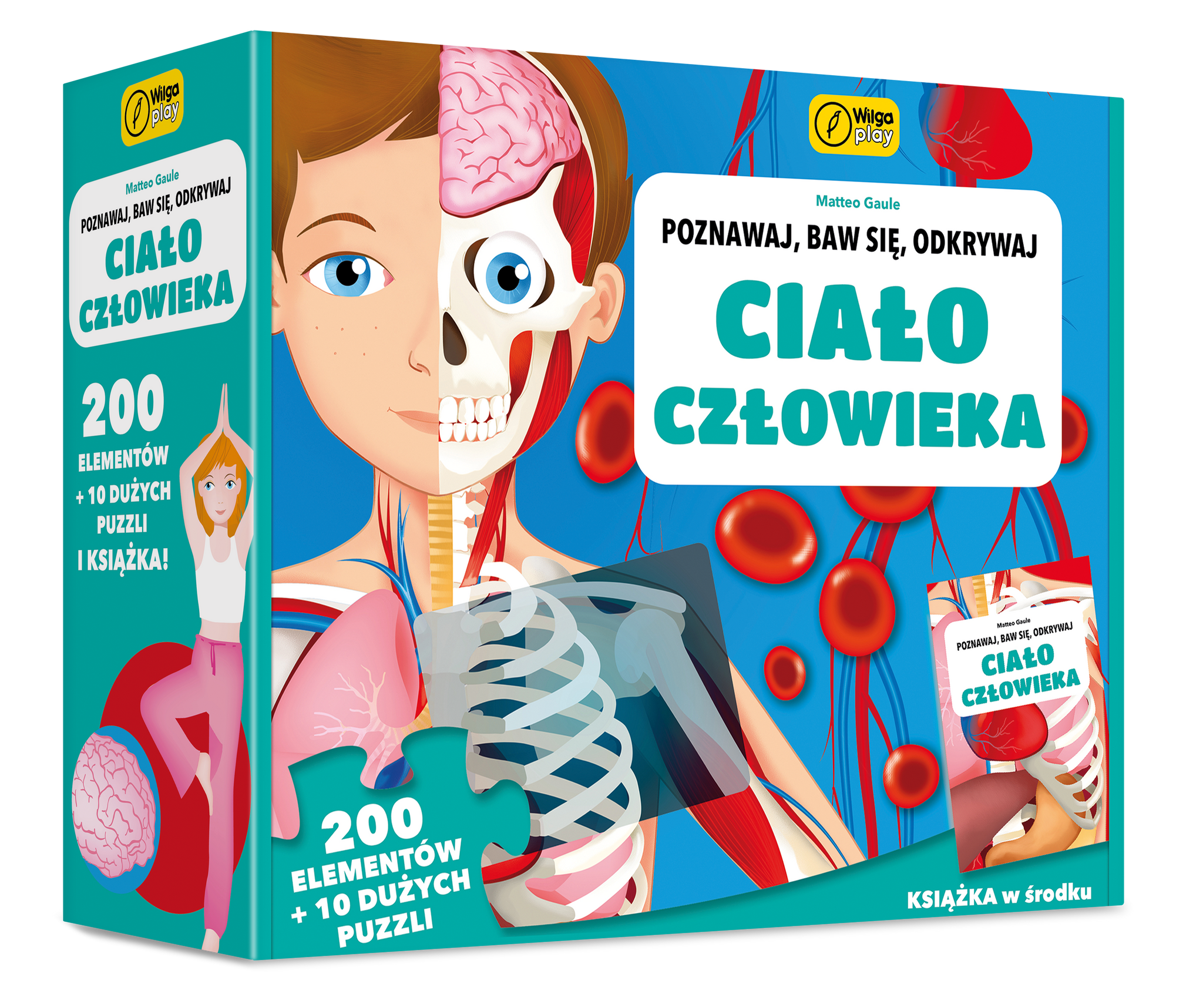 Książka i puzzle Poznawaj, baw się, odkrywaj Ciało człowieka 200 elementów