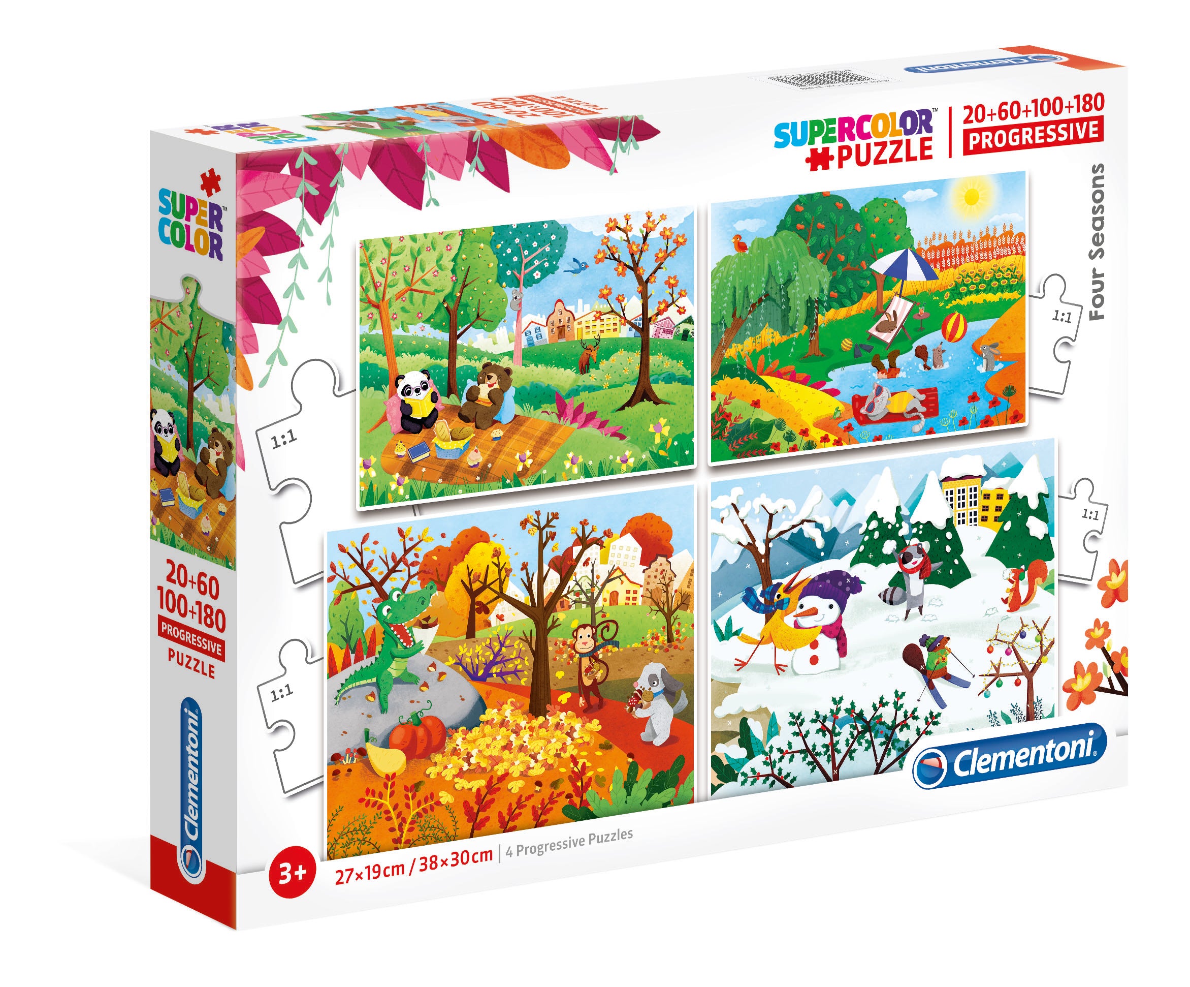 Puzzle 4w1 (20,60,100,180) progressive super kolor Pory roku 21408