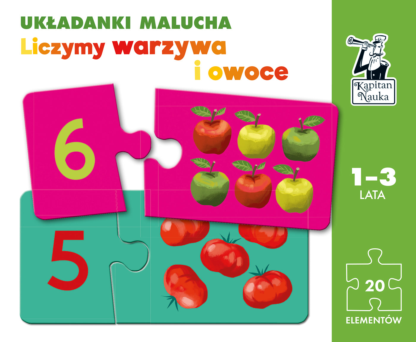 Układanki malucha Liczymy warzywa i owoce Kapitan Nauka