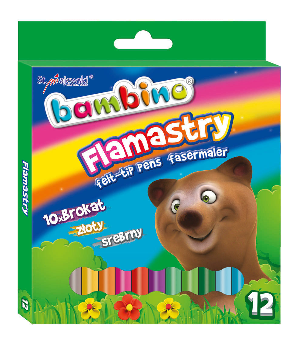 Flamastry brokatowe Bambino 12 kolorów