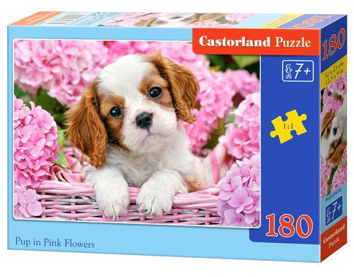 Puzzle 180 Piesek w koszyku B-018185