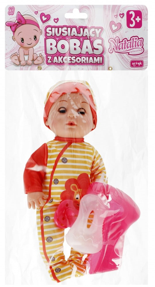 Lalka Natalia siusiający bobas z akcesoriami 30 cm