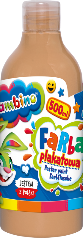 Farba plakatowa 500ml BAMBINO w butelce cielista