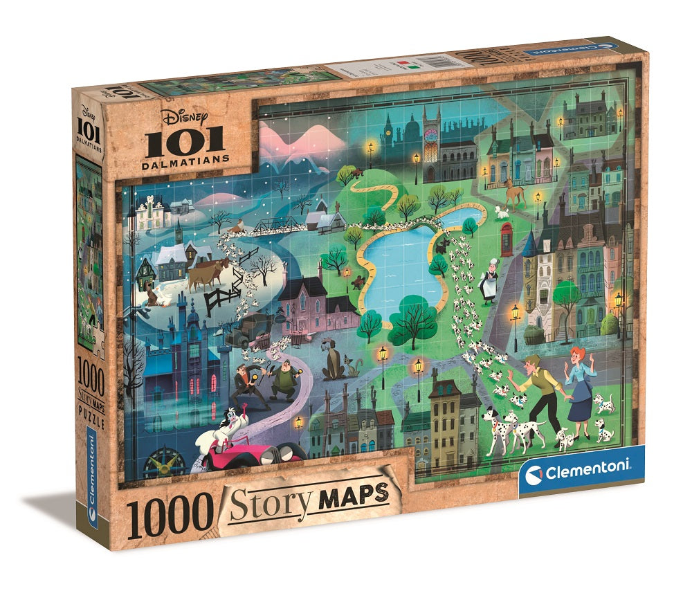 Puzzle 1000 Story maps 101 Dalmatyńczyków 39665