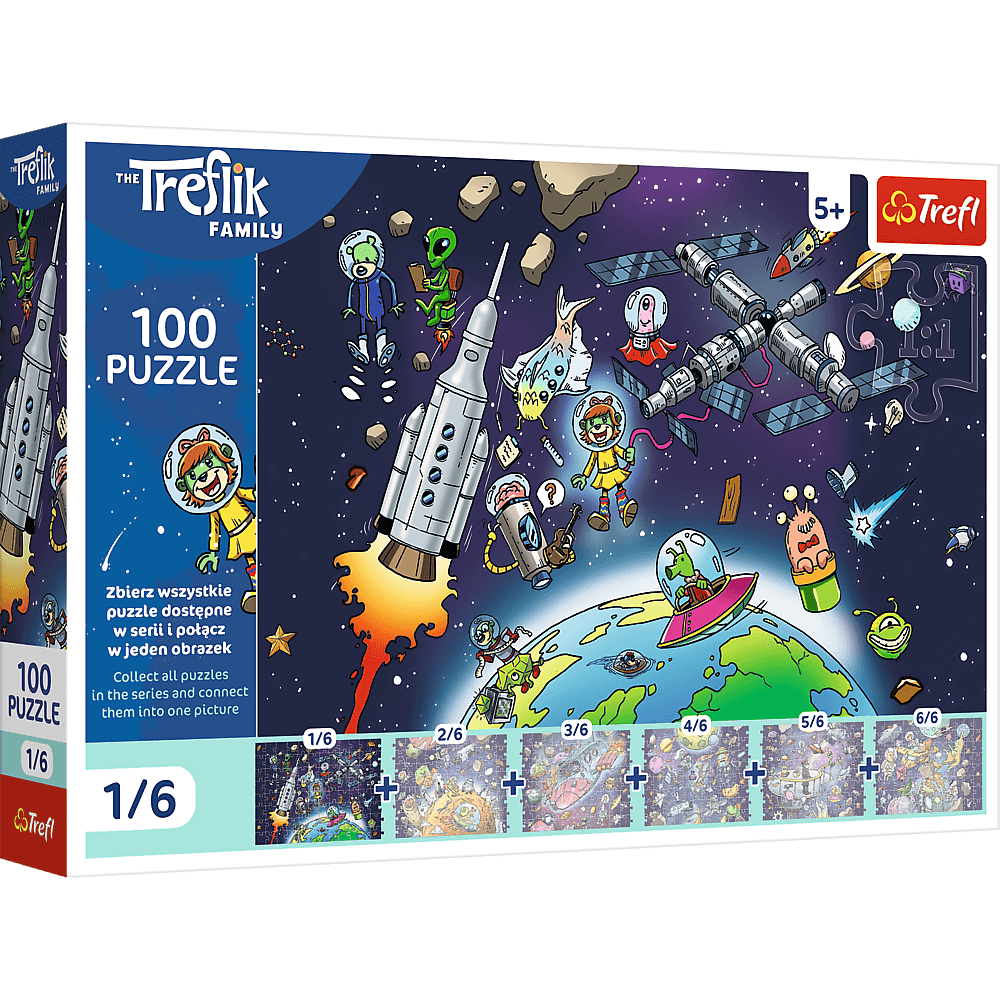 Puzzle 100 Rodzina Treflików Treflinka w kosmosie 16541