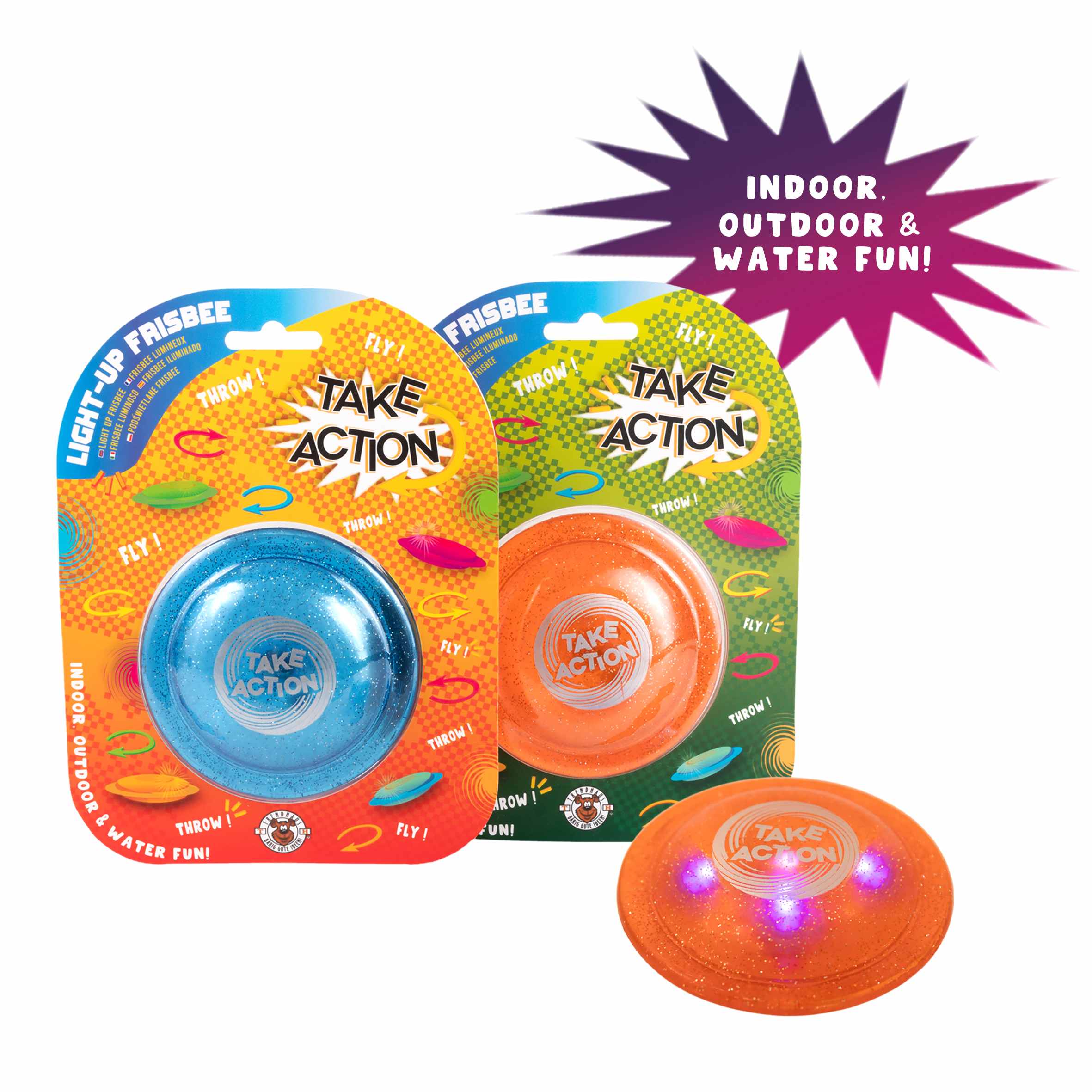 Frisbee kieszonkowe świecące 1 szt. mix