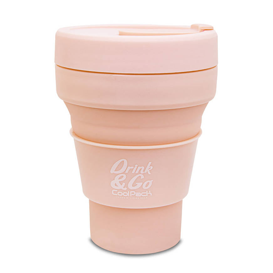 Kubek silikonowy 355 ml pastelowy powder peach