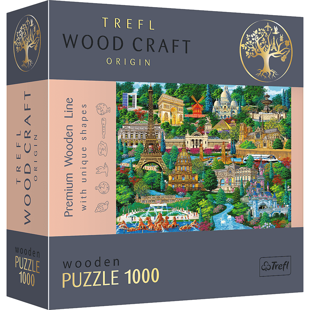 Puzzle 1000 drewniane Francja znane miejsca 20150