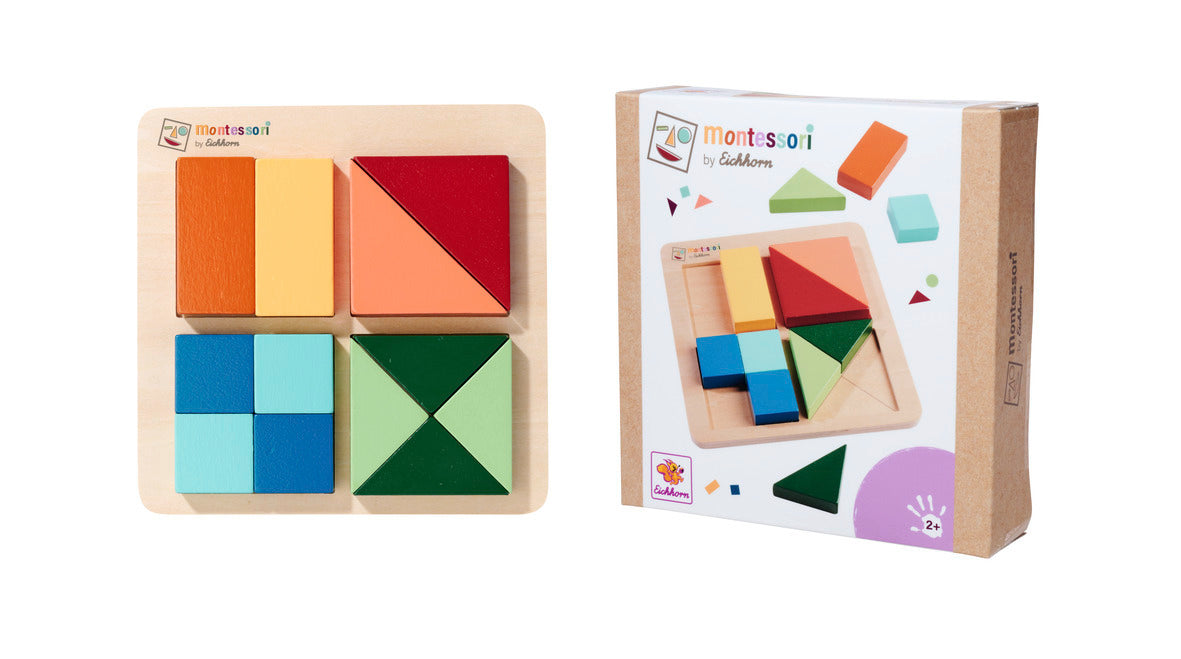 Puzzle o różnych kształtach Montessori Eichhorn