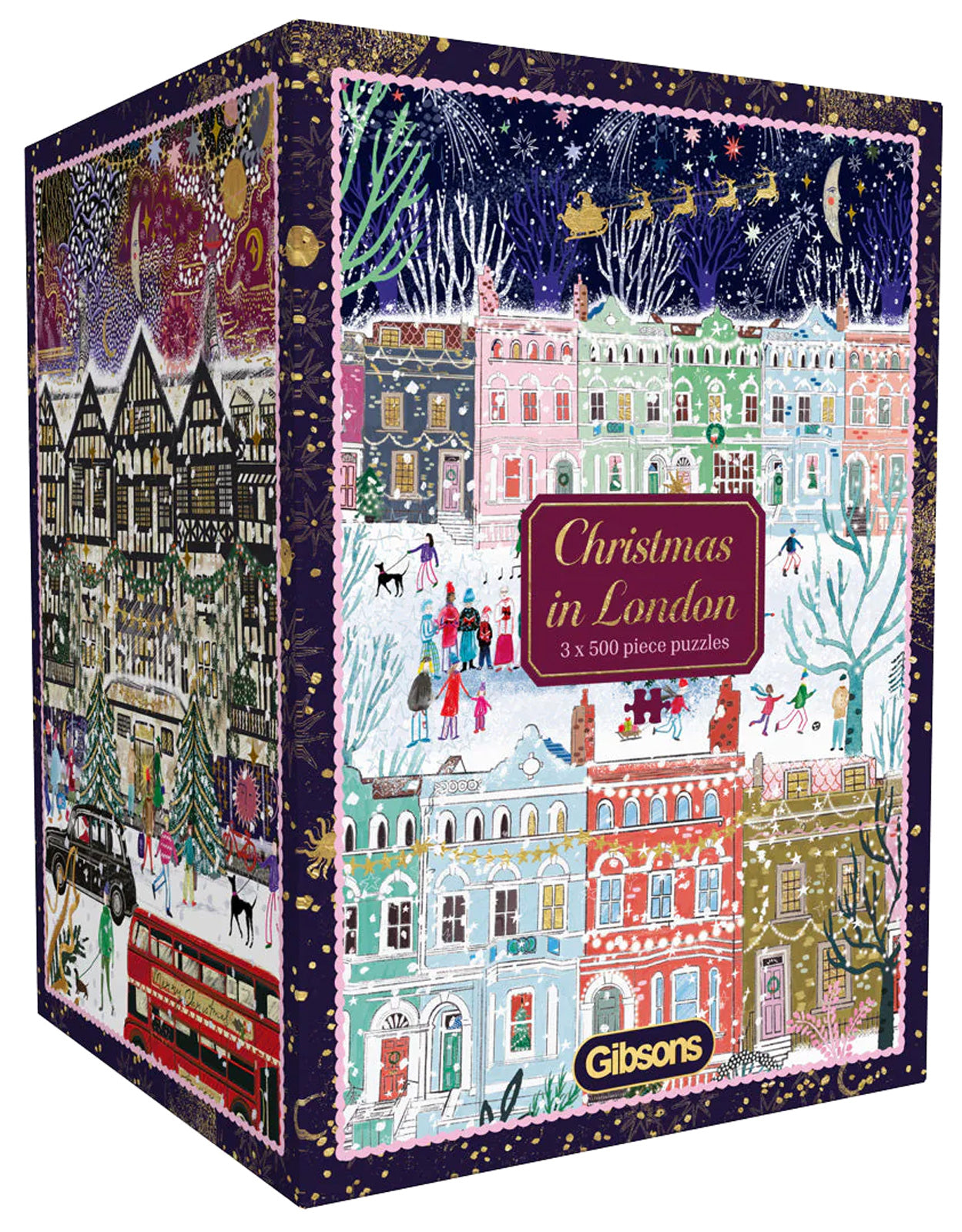 Puzzle 3x500 Boże Narodzenie w Londynie 113699