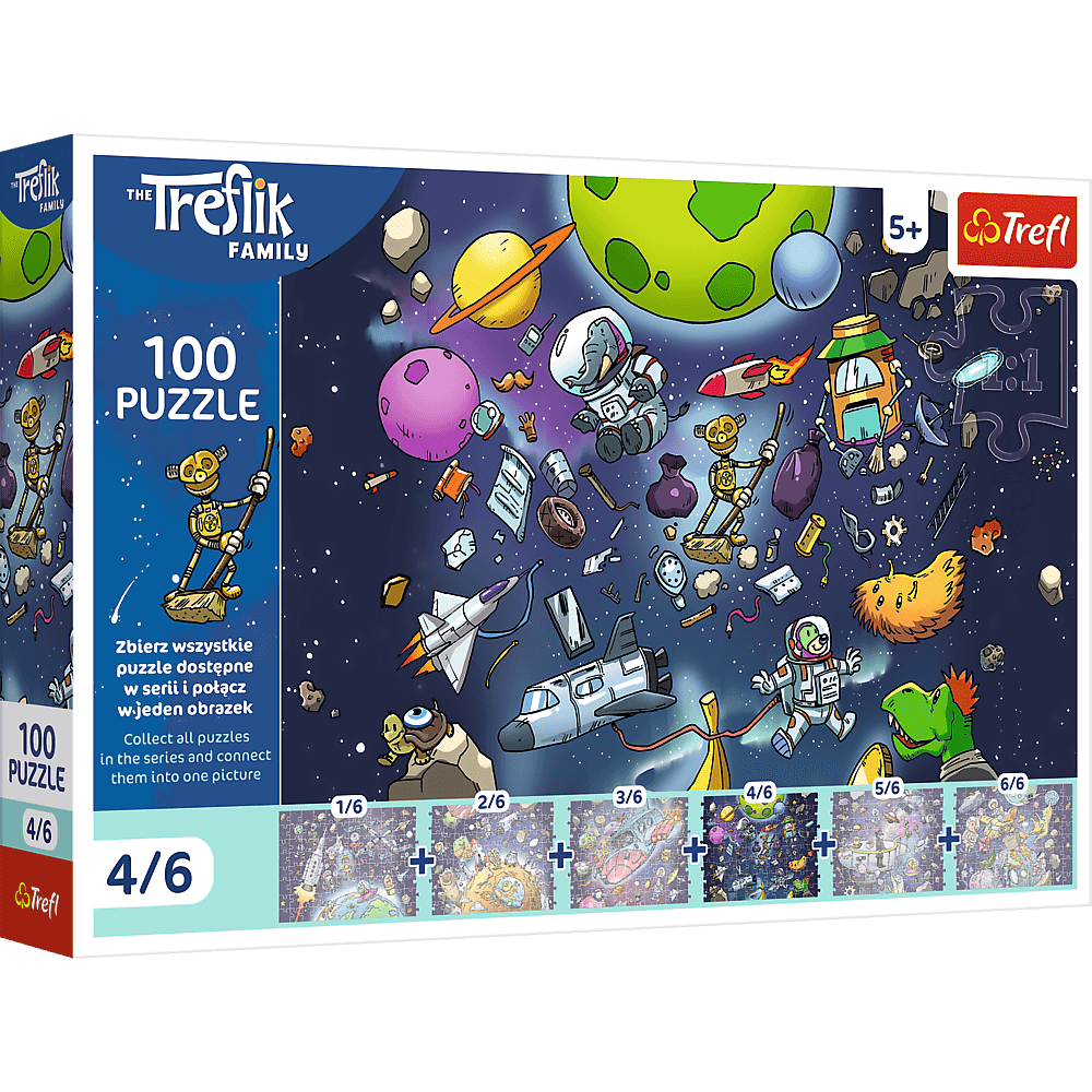 Puzzle 100 Rodzina Treflików Robobot w kosmosie 16544