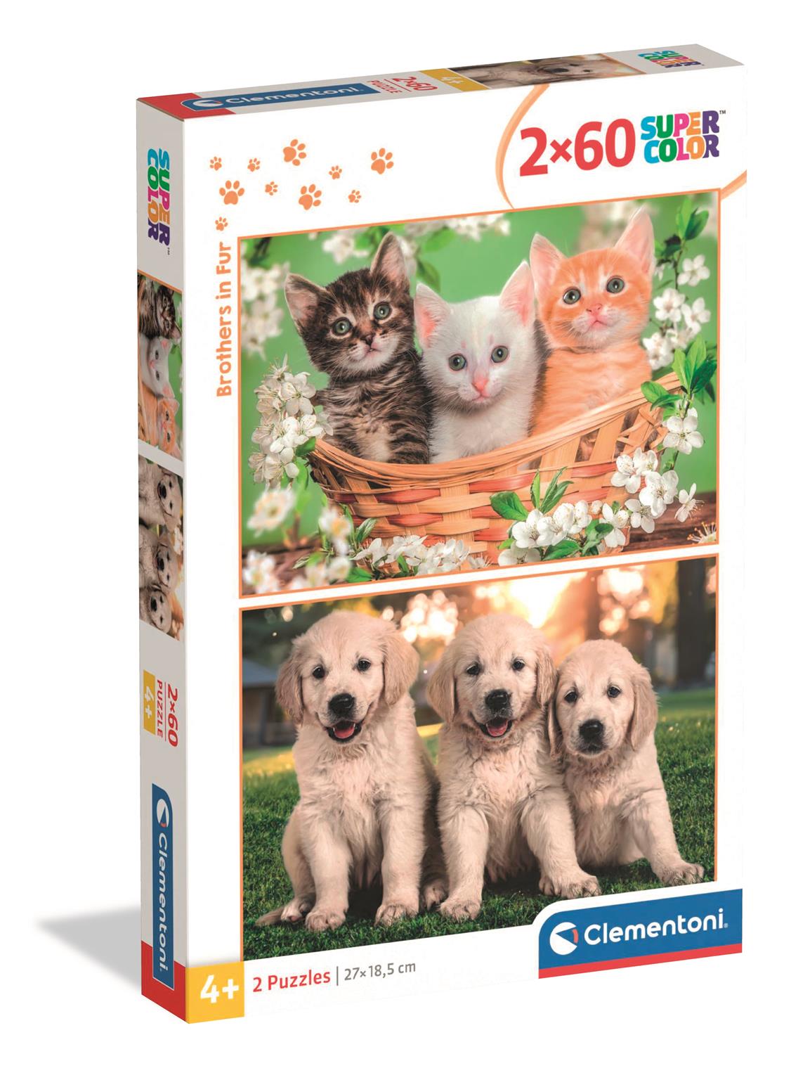Puzzle 2x60 Super kolor Brothers In Fur 24820