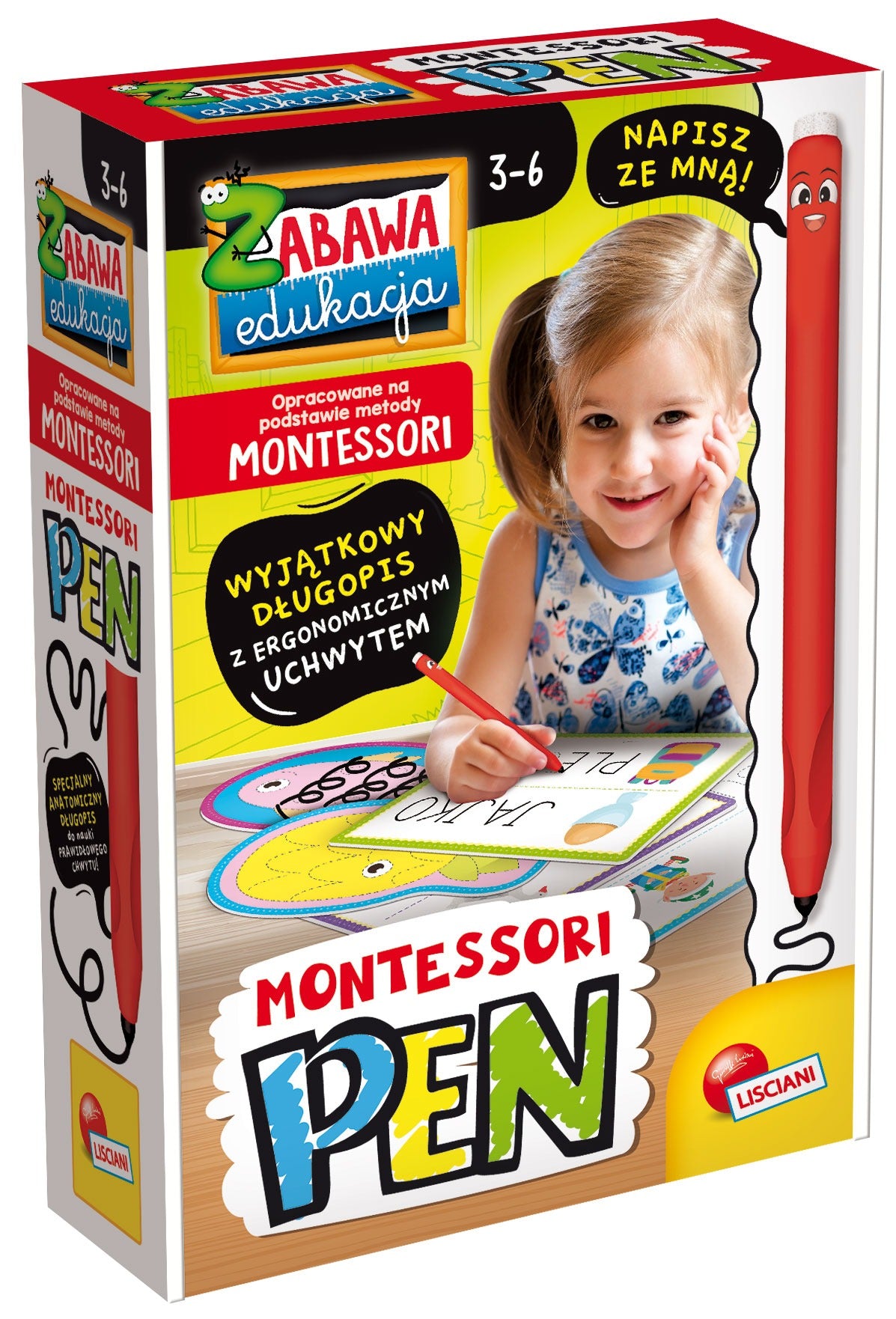 Lisciani Montessori Pen długopis z 32 tabliczkami 304-PL97203