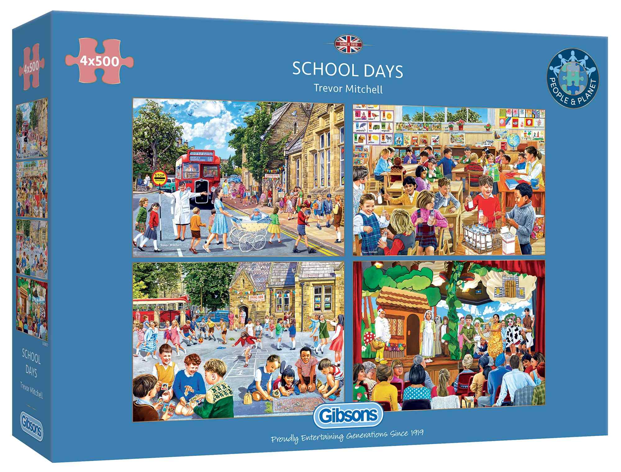 Puzzle 4x500 Szkolne dni 111819