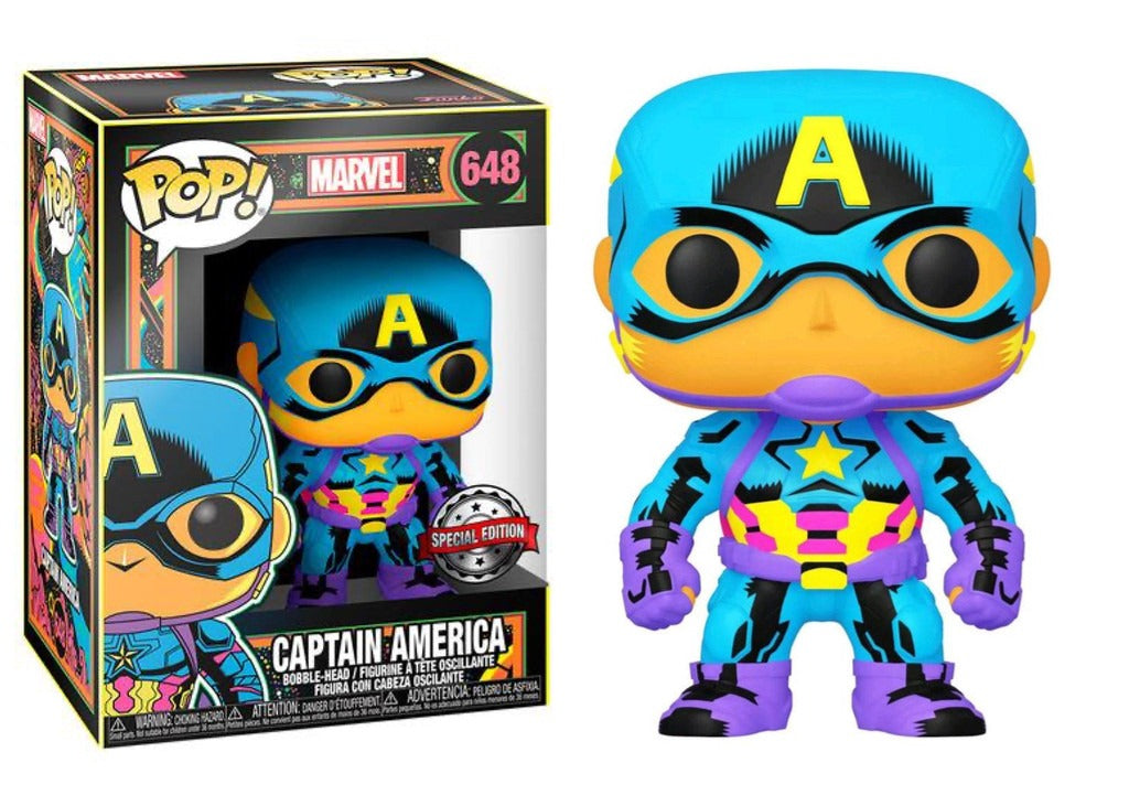 Figurka Marvel Black Light Captain America Funko POP