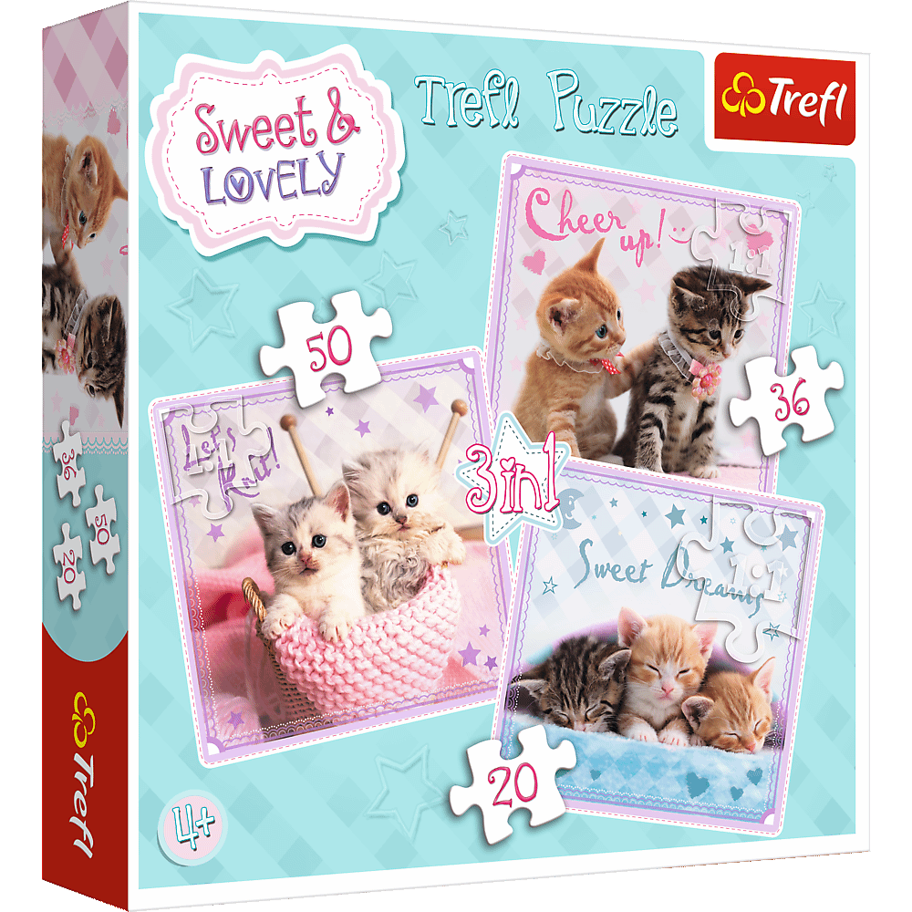 Puzzle 3w1 (20,36,50) Słodkie kotki sweet and lovely 34809