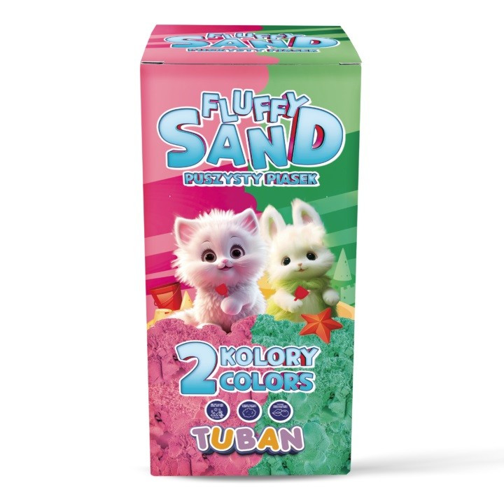 Zestaw Fluffy Sand puszysty piasek różowy i zielony 2 x 70 g