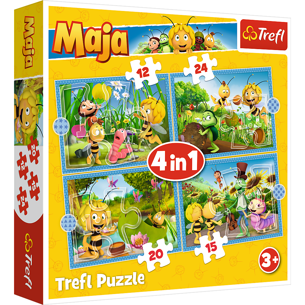 Puzzle 4w1 (12,15,20,24) Przygody Pszczółki Mai 34356