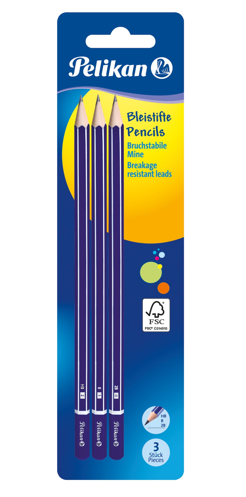 Ołówek GP 2B/B/HB Pelikan 3 sztukI blister