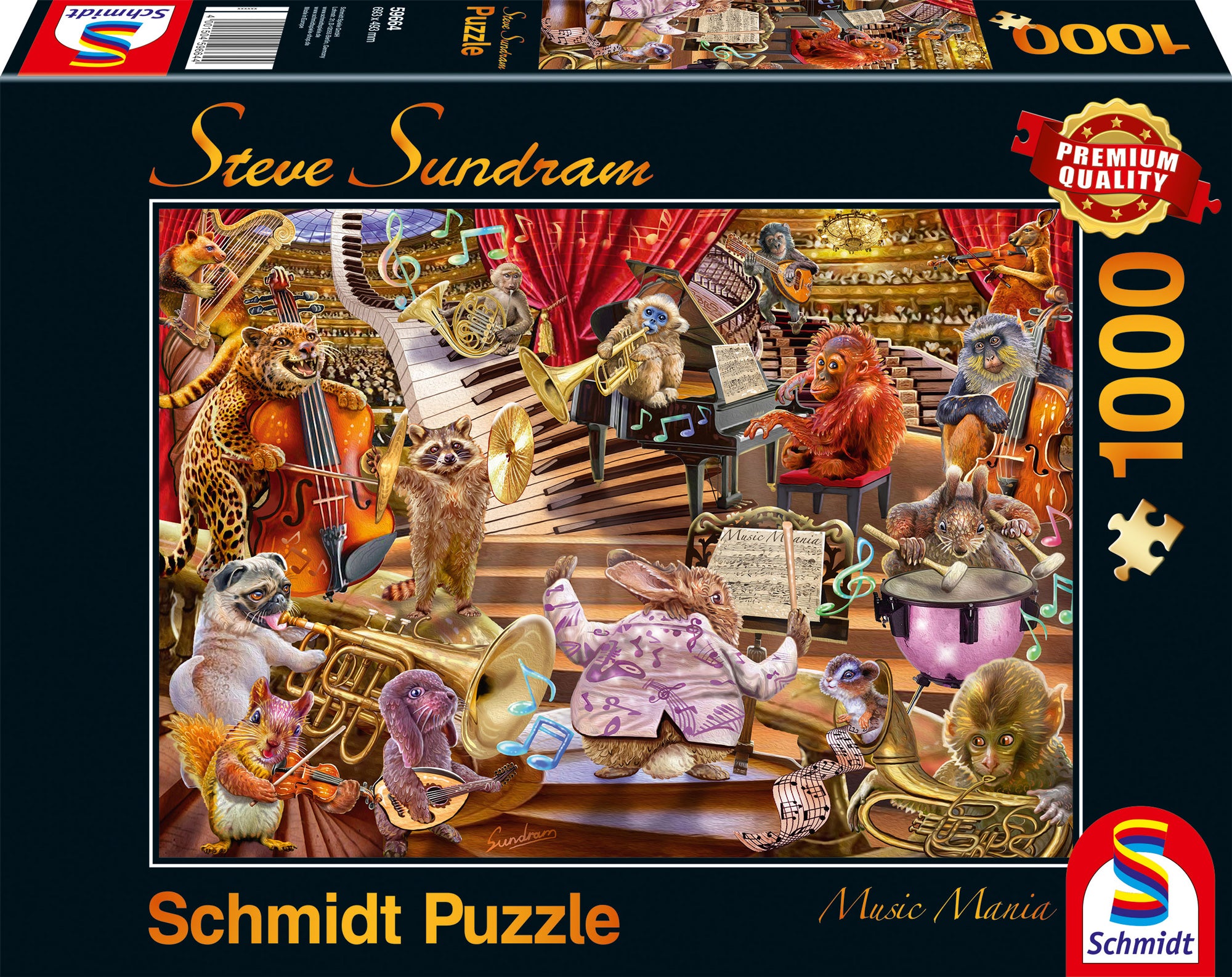 Puzzle 1000 PQ Zwierzaki grają koncert S. Sundram 109089