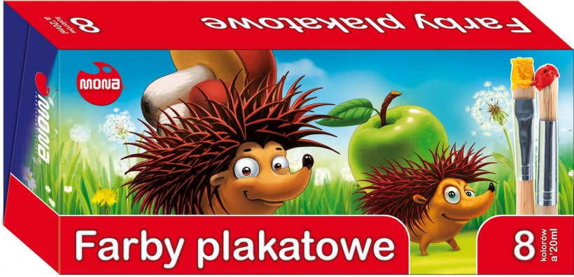 Farby plakatowe Mona 8 kolorów 20 ml