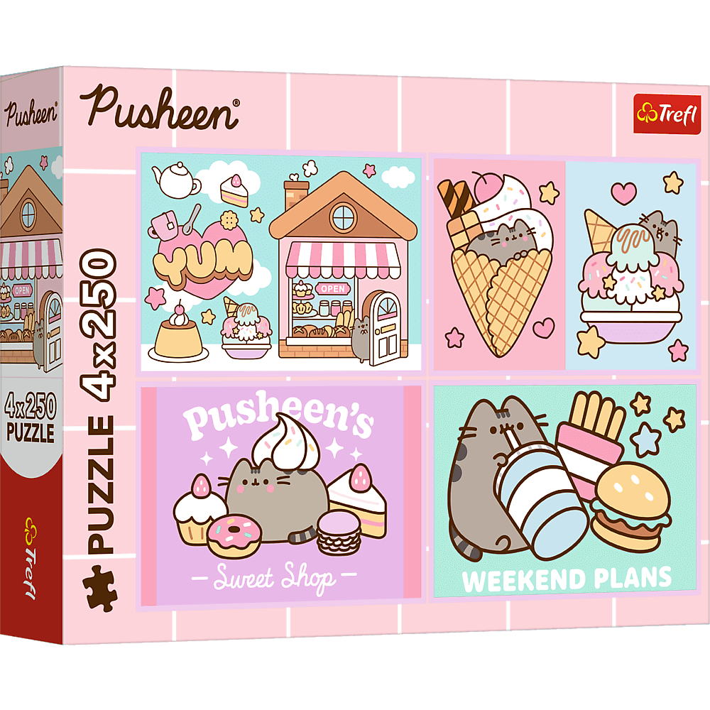 Puzzle 4x250 Poznajcie Pusheena 13371