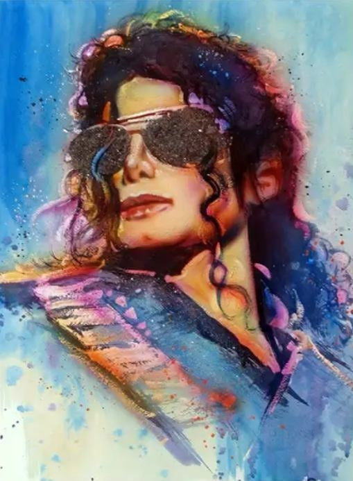 Diamentowa Mozaika Michael Jackson w okularach NO-2003056