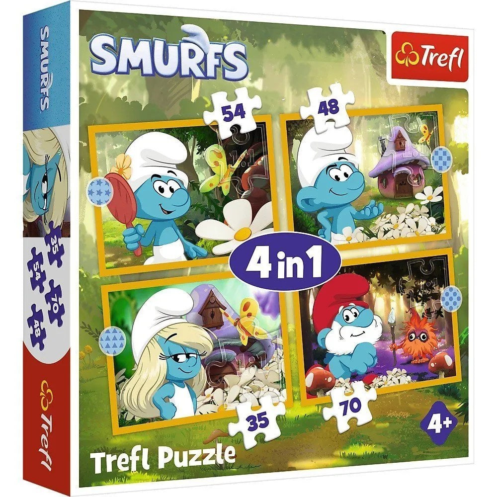 Puzzle 4w1 Życie w wiosce smerfów 34664