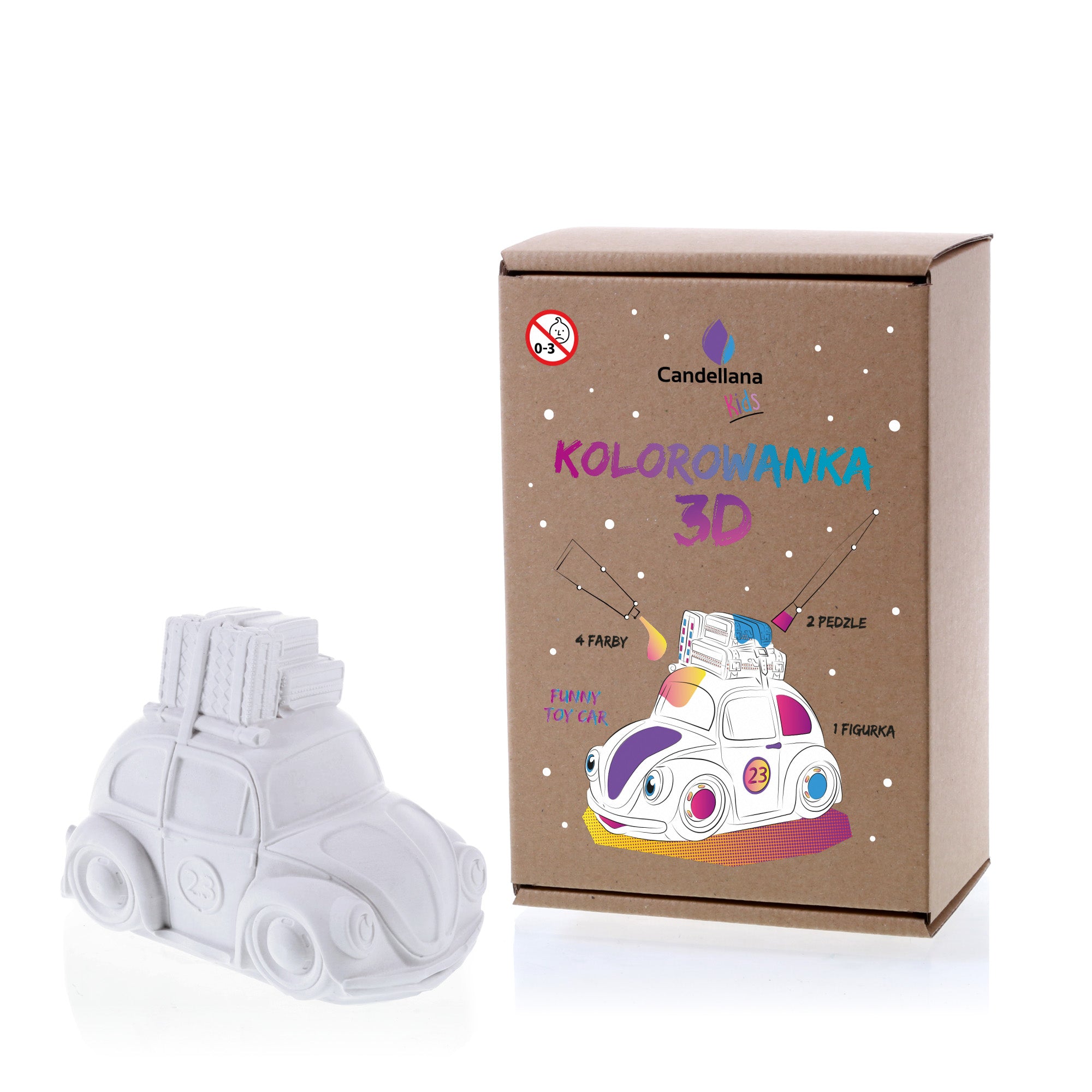 Kolorowanka 3D Funny Toy Car