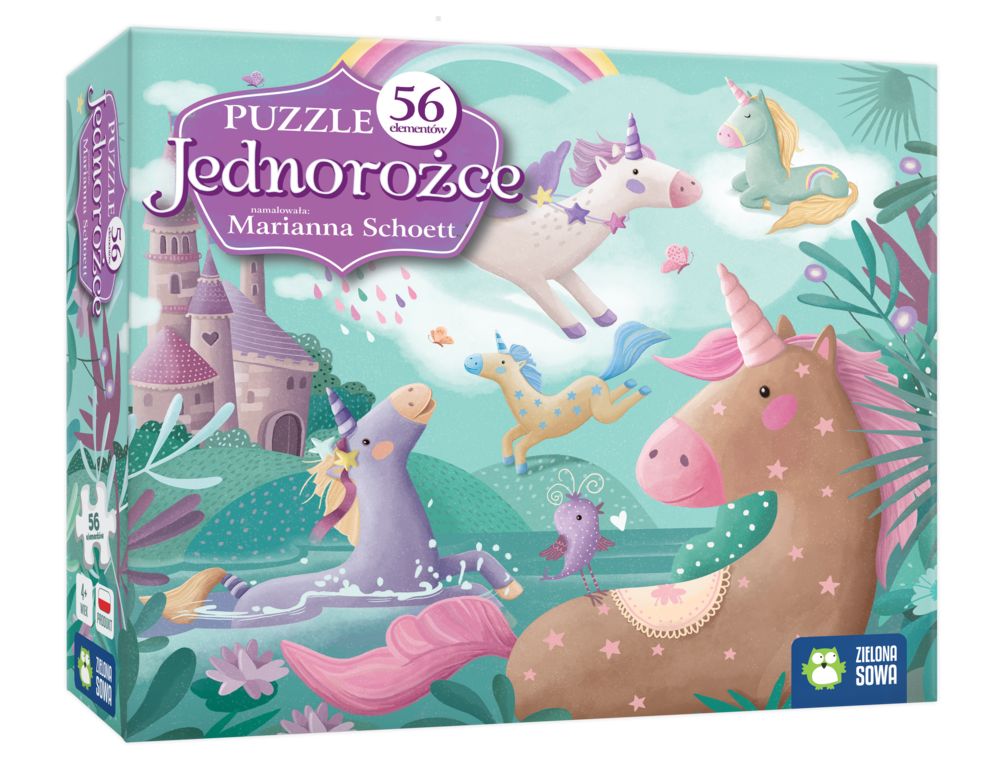 Puzzle 56 elementów jednorożce