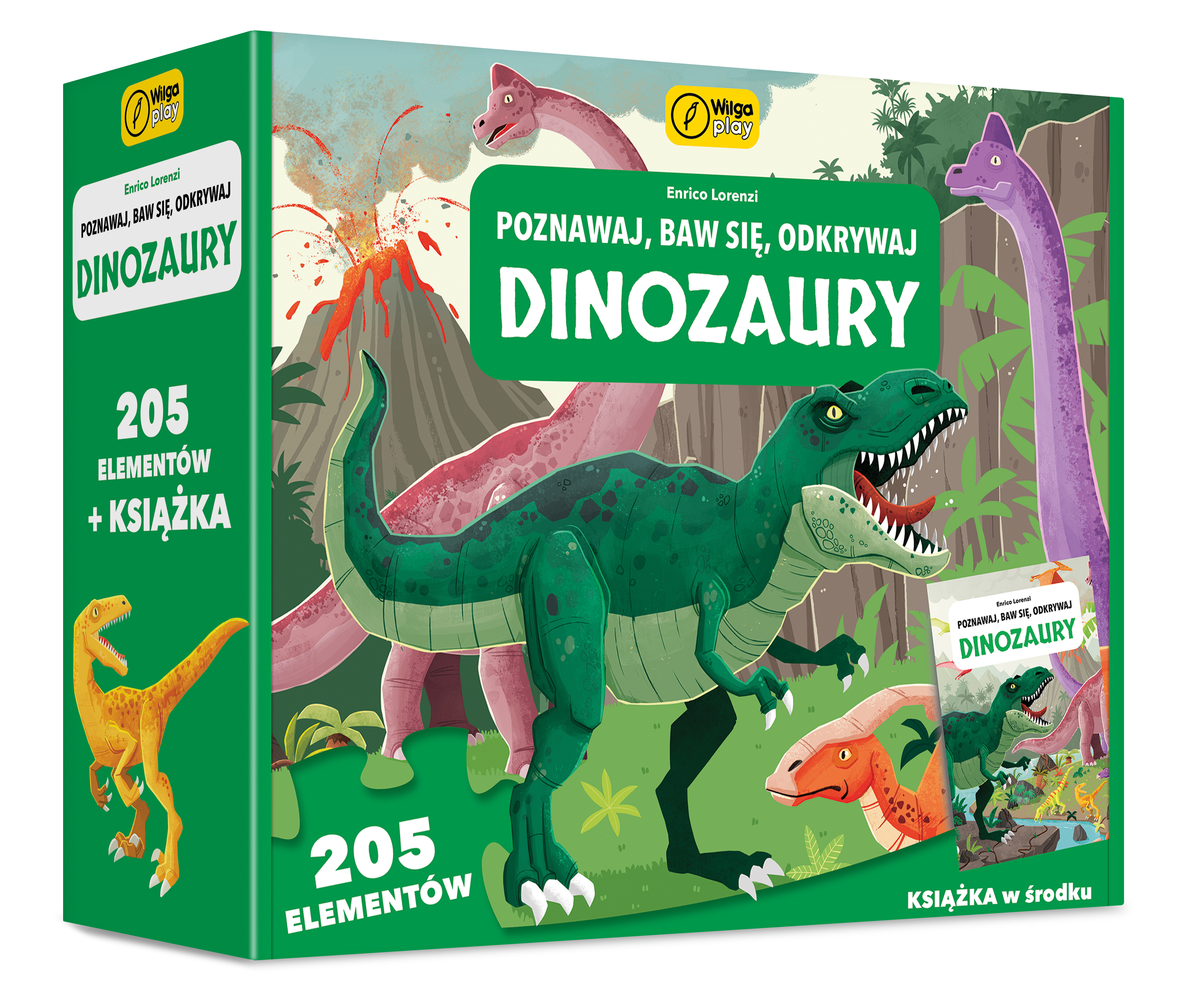 Książka i puzzle Poznawaj, baw się, odkrywaj Dinozaury 205 elementów
