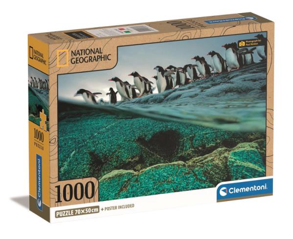 Puzzle 1000 compact National Geographic Pingwiny 39730