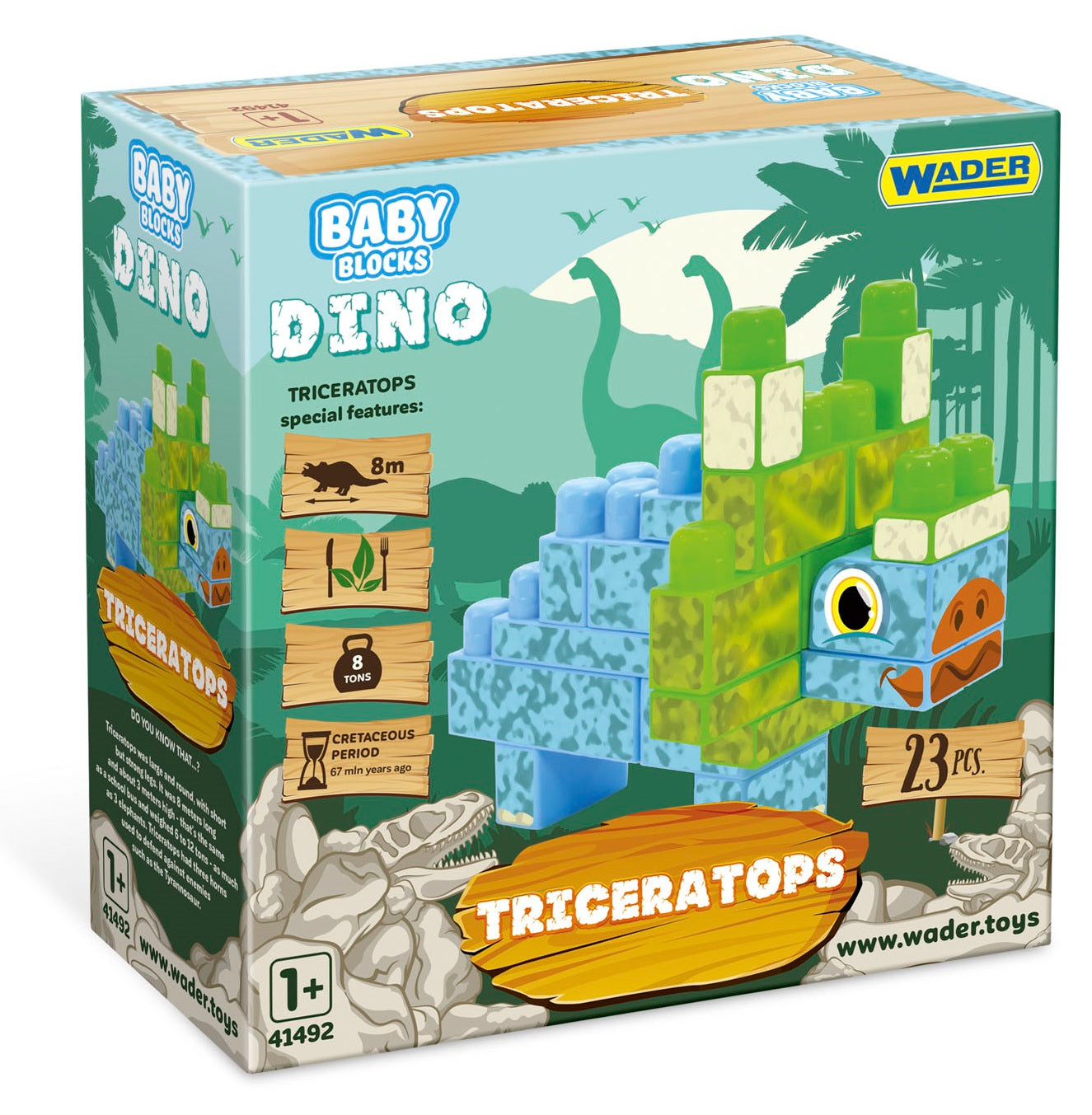 Klocki Dino Baby Blocks triceratops 41494