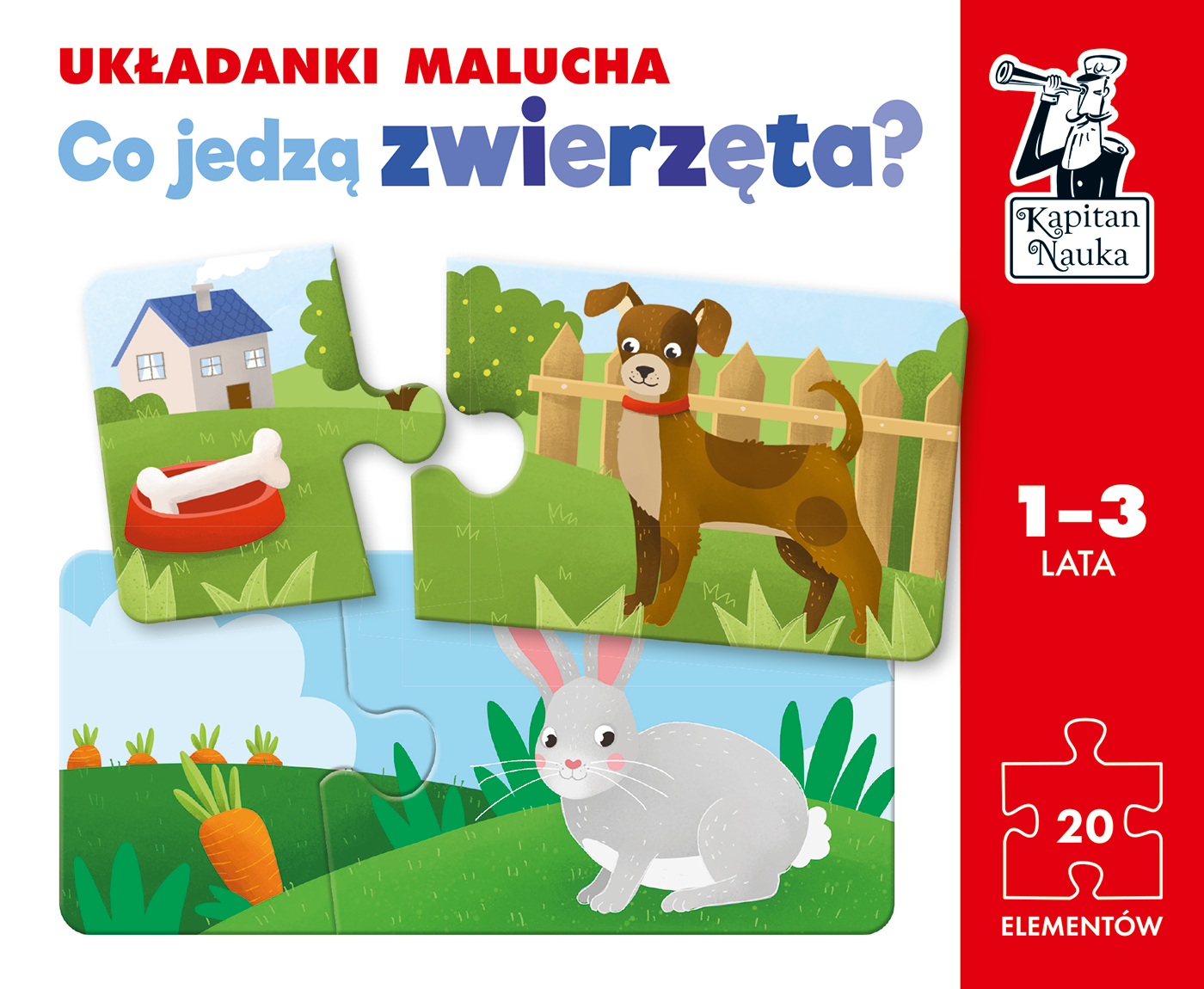 Co jedzą zwierzęta? Układanki malucha Kapitan Nauka