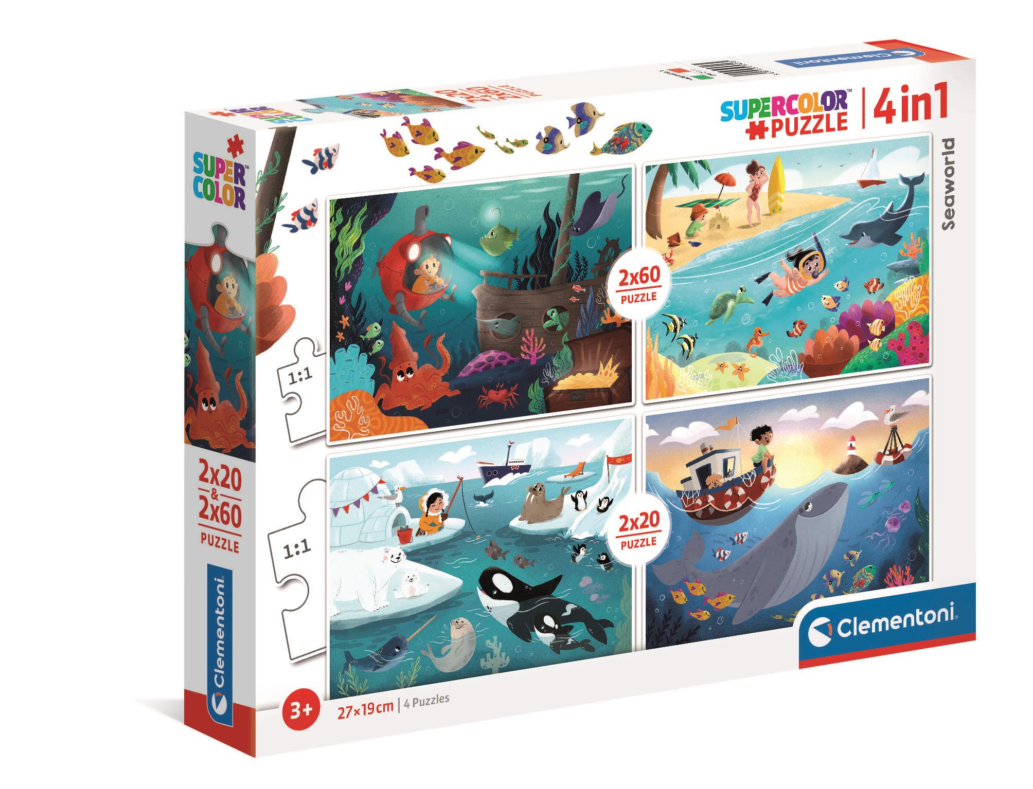 Puzzle 4w1 super color Podwodny świat 21308