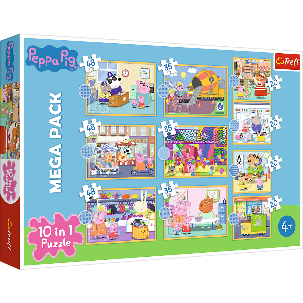 Puzzle 10w1 Poznaj Świnkę Peppę 90383