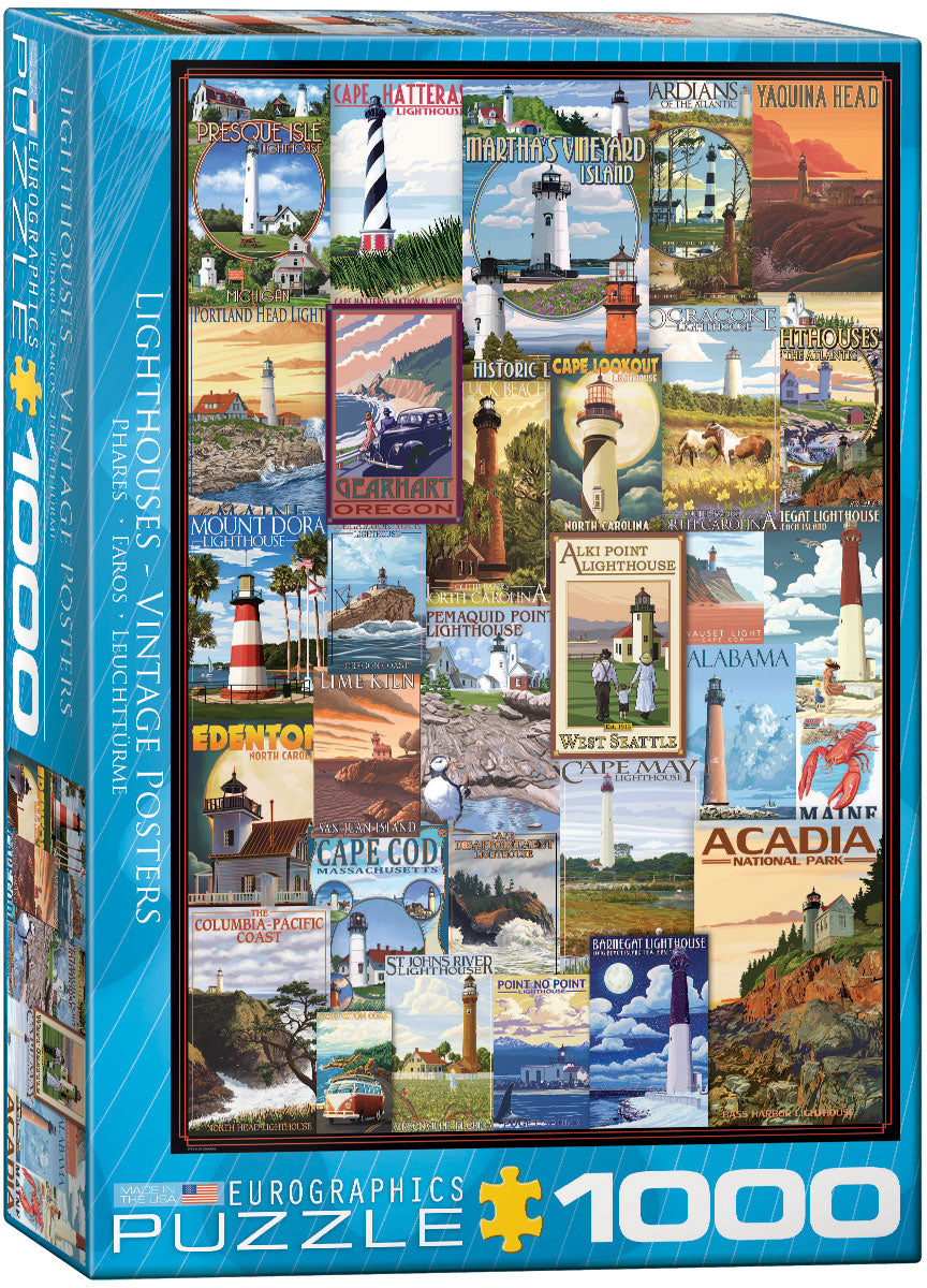 Puzzle 1000 Lighthouses Vintage Posters 6000-0779