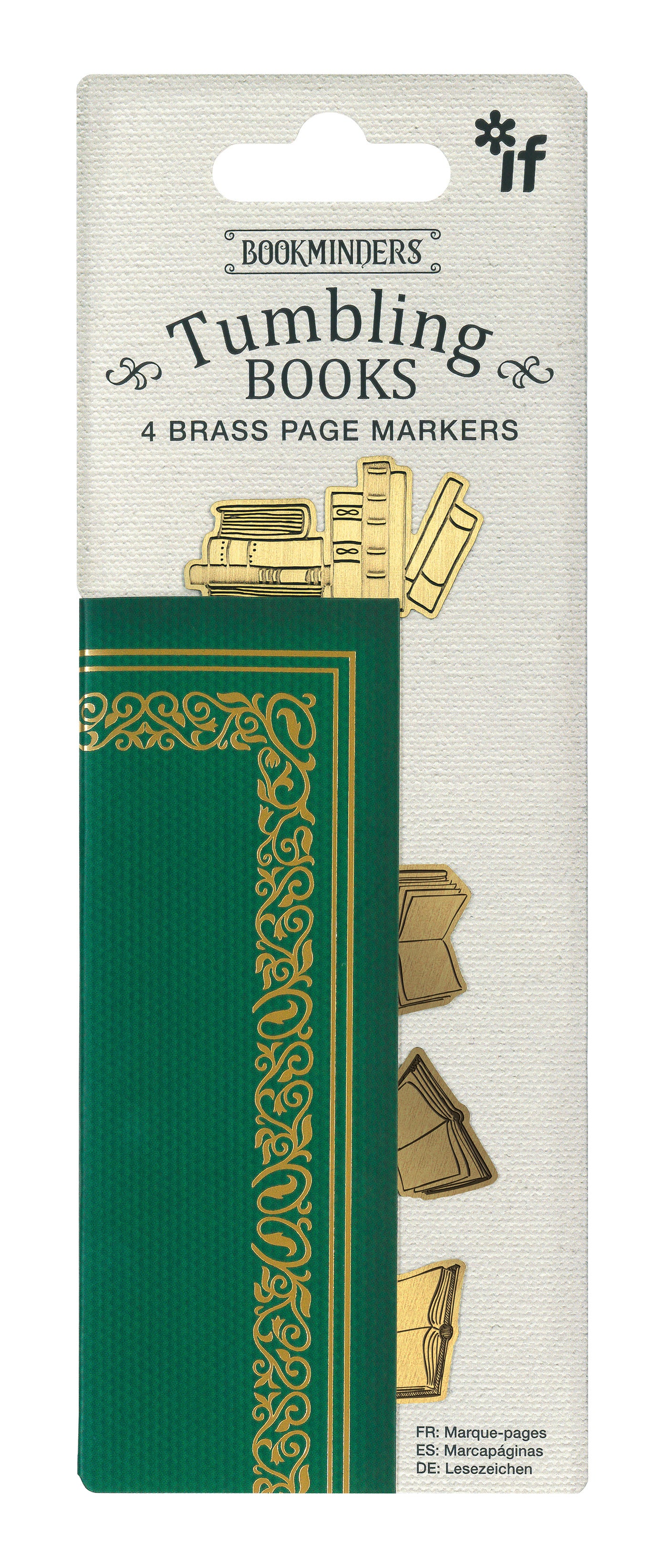 Bookminders Tumbling Books - zestaw 4 metalowych zakładek do książki
