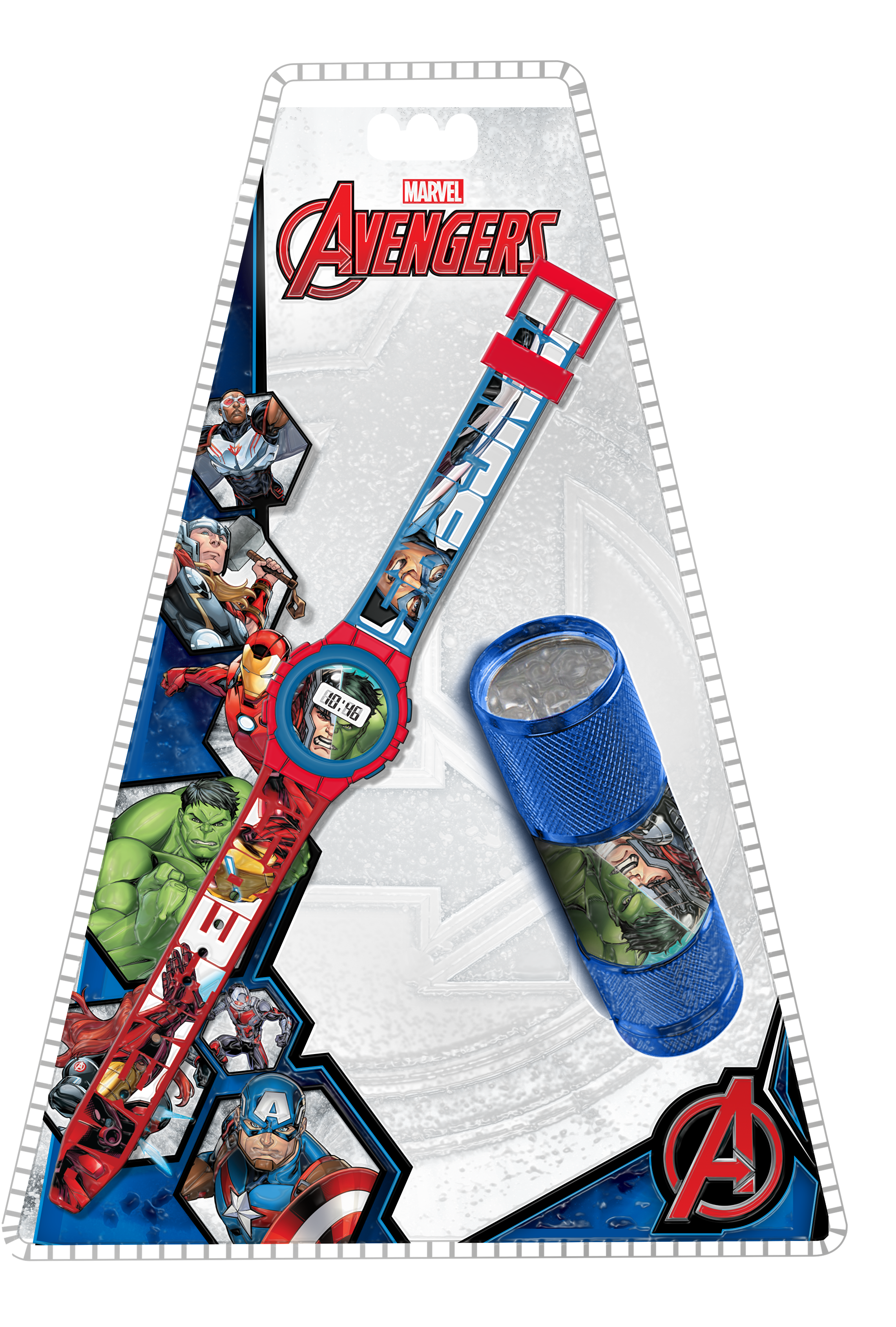 Zegarek cyfrowy i latarka LED Avengers MV15775