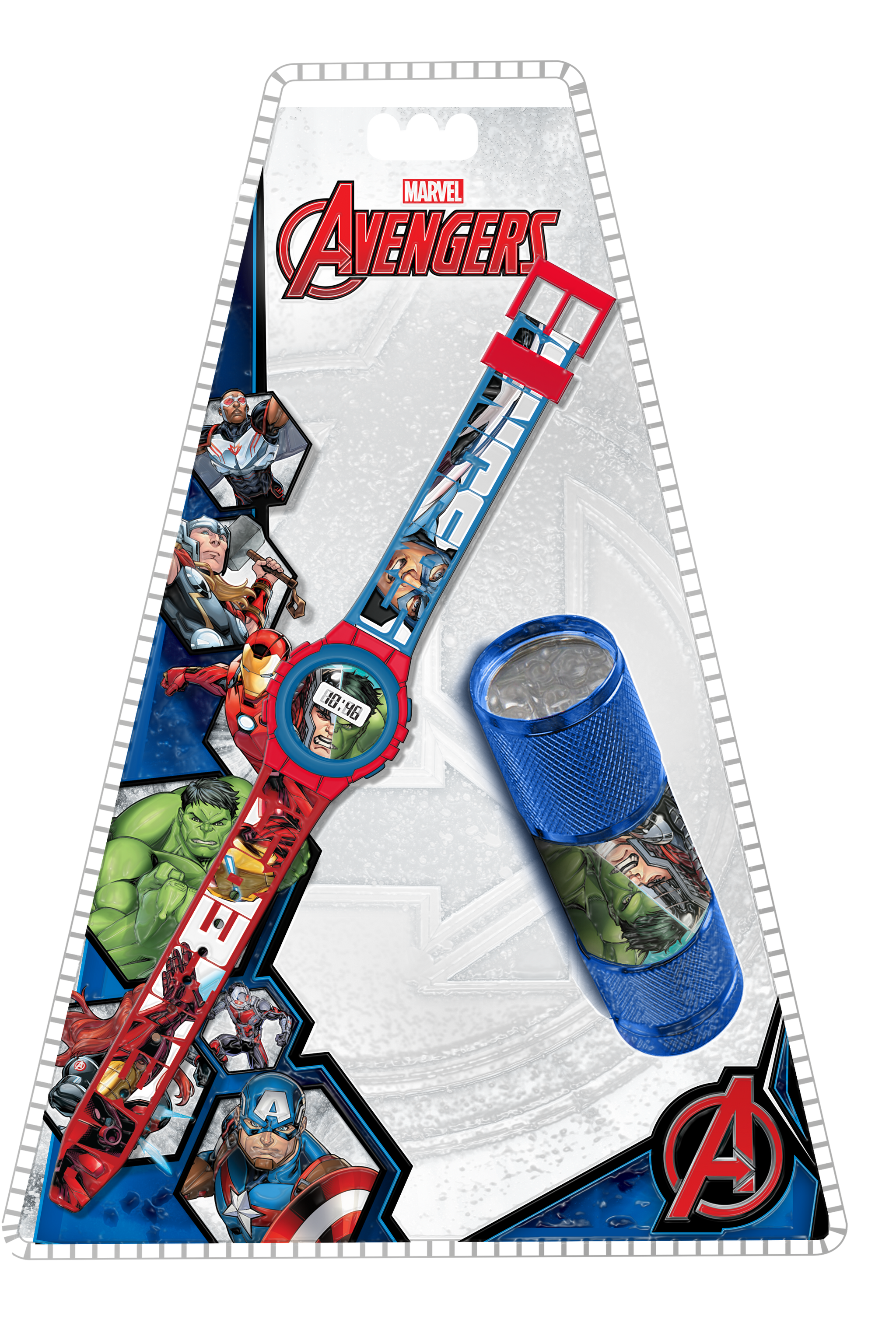 Zegarek cyfrowy i latarka LED Avengers MV15775