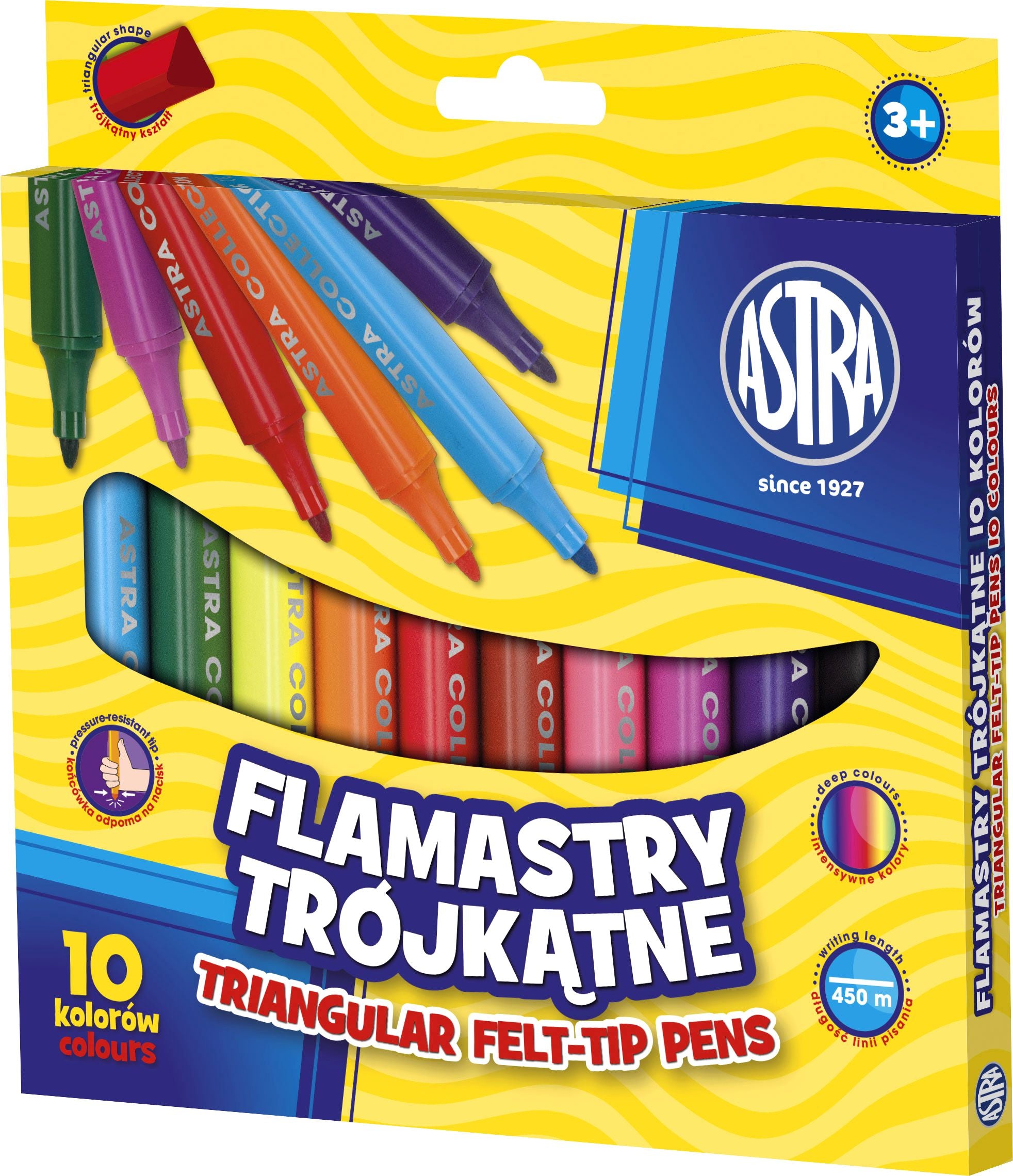 Flamastry trójkątne Jumbo Astra 10 kolorów
