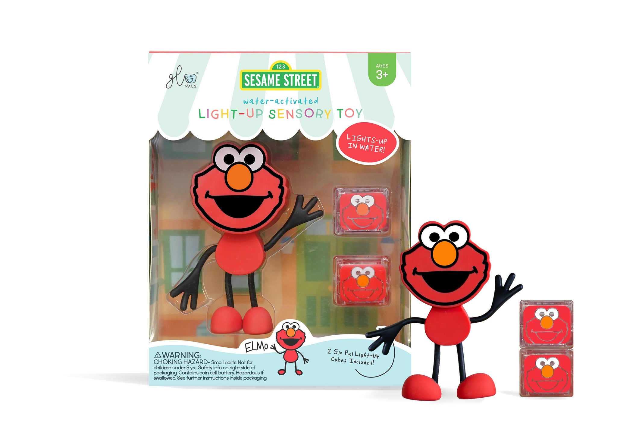 Elmo Ulica Sezamkowa z kostkami sensorycznymi świecącymi w wodzie 2 szt.