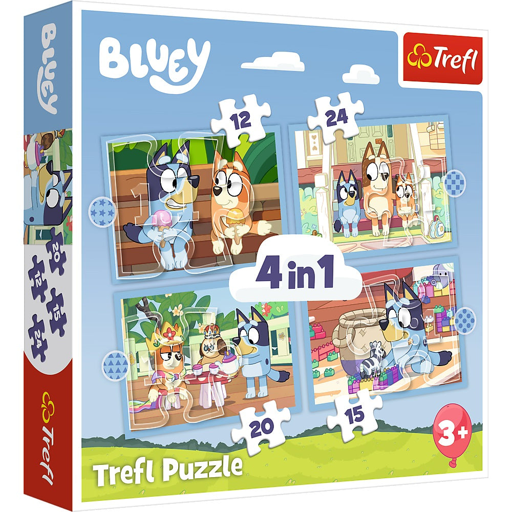 Puzzle 4w1 Bluey i jego świat 34637