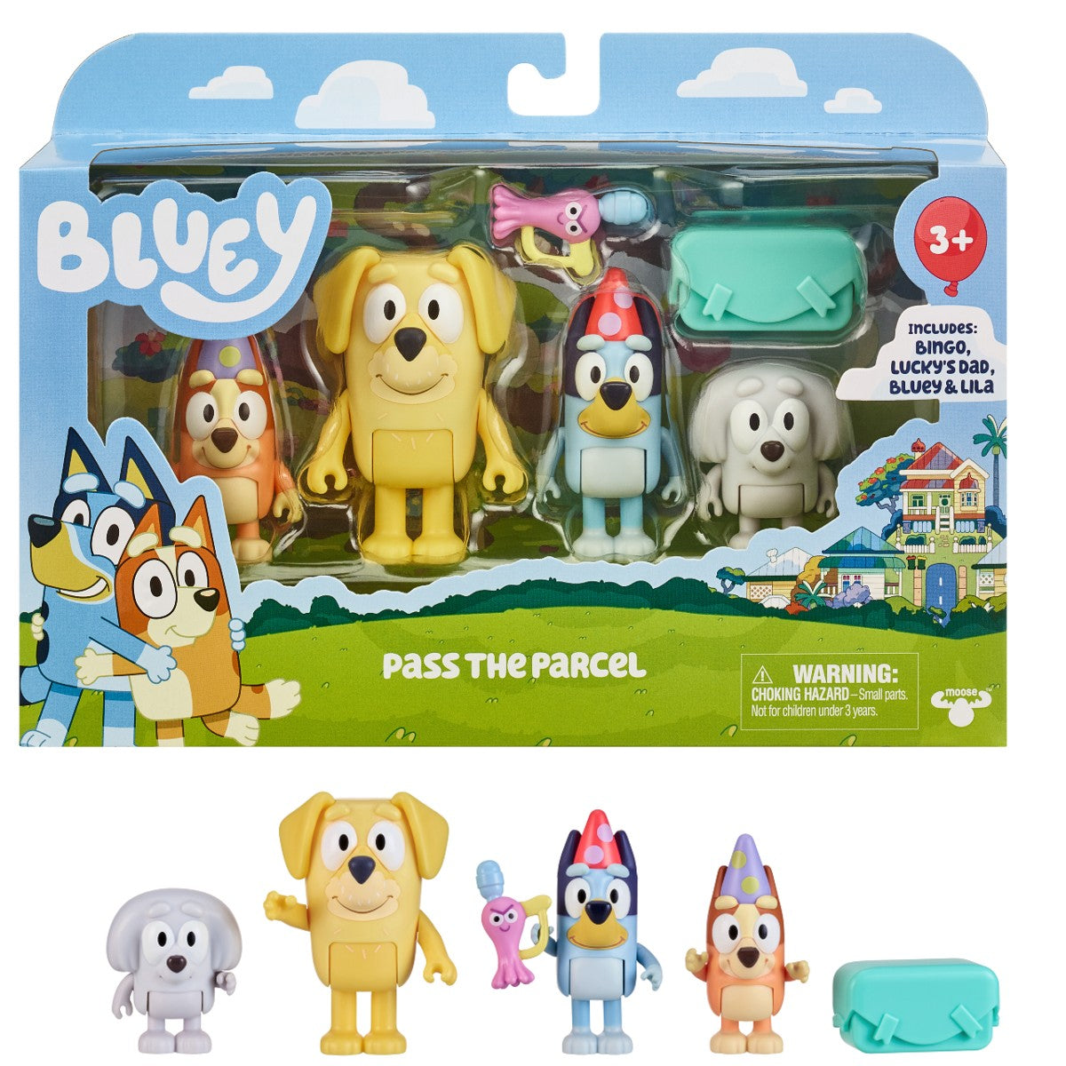 Figurki Bluey Przesyłka 4 sztuki BLU17558