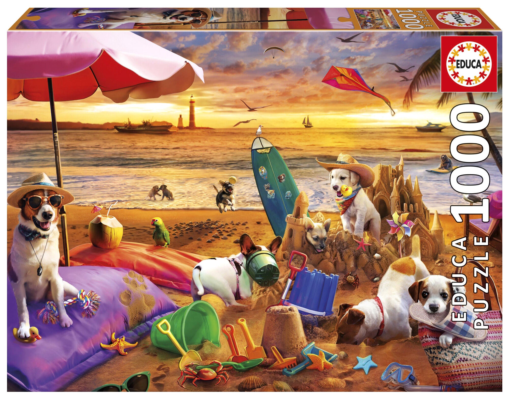 Puzzle 1000 Psy na plaży 113416