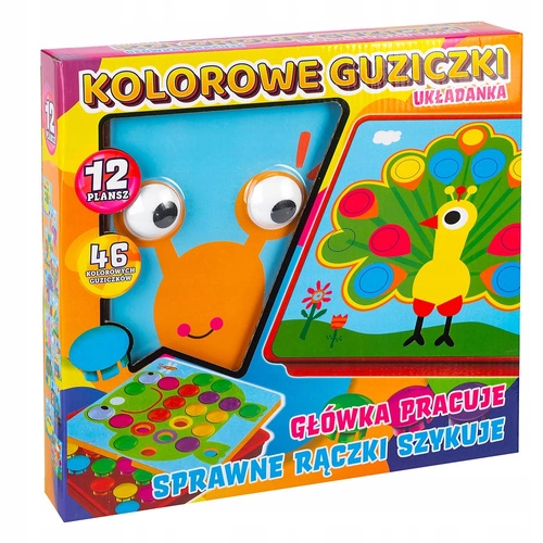 Układanka z guzików mozaika 12 plansz