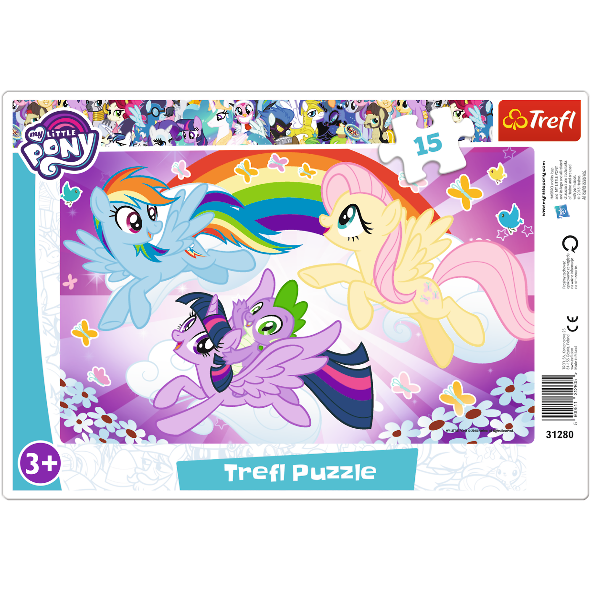 Puzzle 15 ramkowe My Little Pony zabawa kucyków 31280