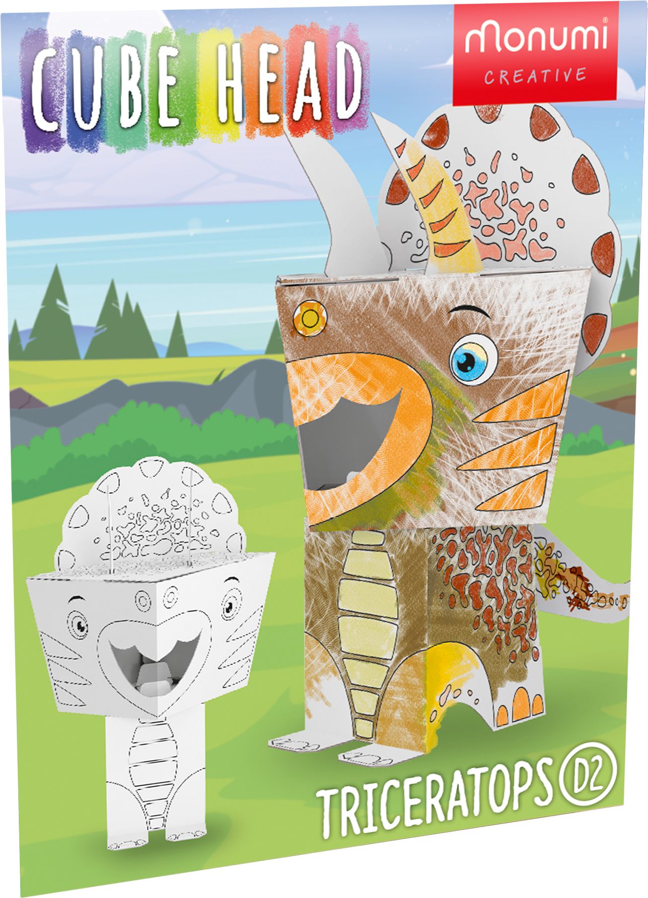 Dino Triceratops Cube Head MCH000110